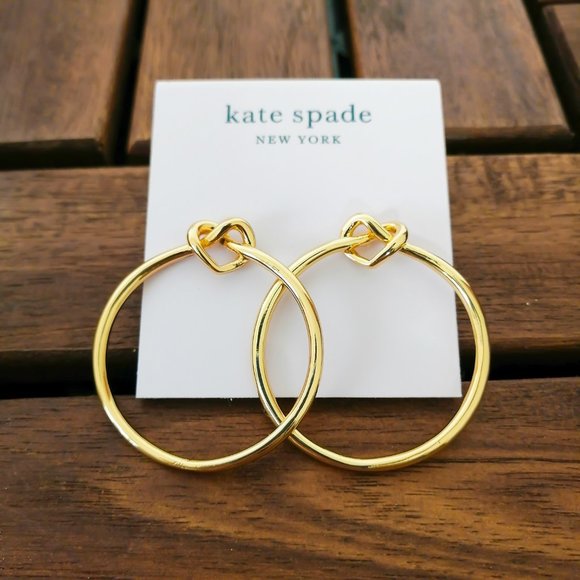 Kate Spade Loves Me Knot Gold Hoop Earrings w/dust bag